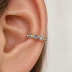 Zircon Ear Cuff, Gold or Silver, Single