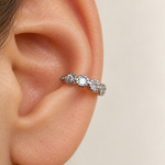 Zircon Ear Cuff, Gold or Silver, Single