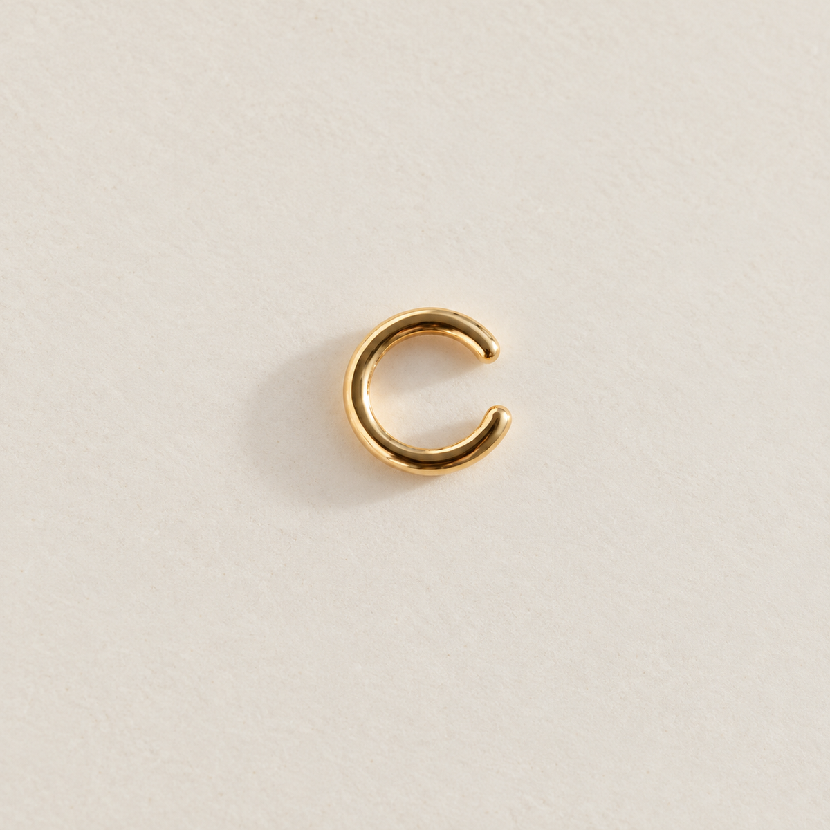 Curved Flat Ear Cuff, Gold or Silver, Single