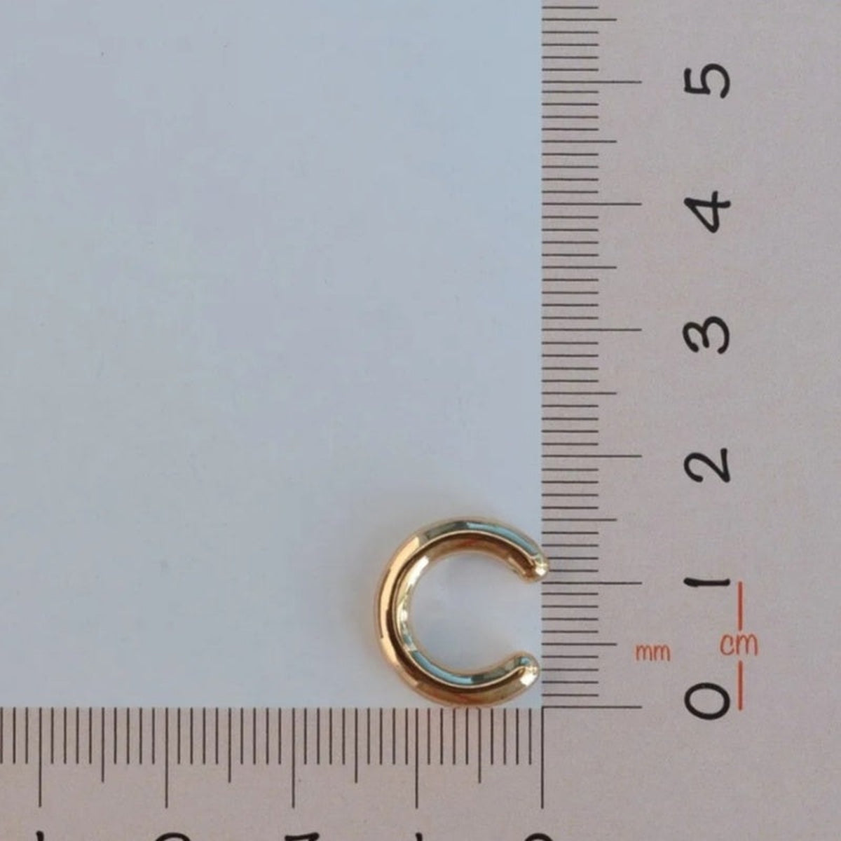 Curved Flat Ear Cuff, Gold or Silver, Single