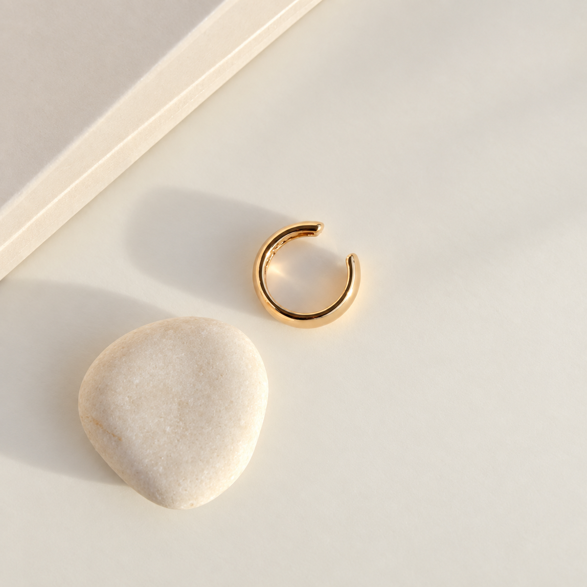 Curved Ear Cuff, Gold or Silver, Single