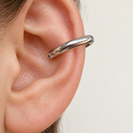 Large Curved Ear Cuff, Gold or Silver, Single