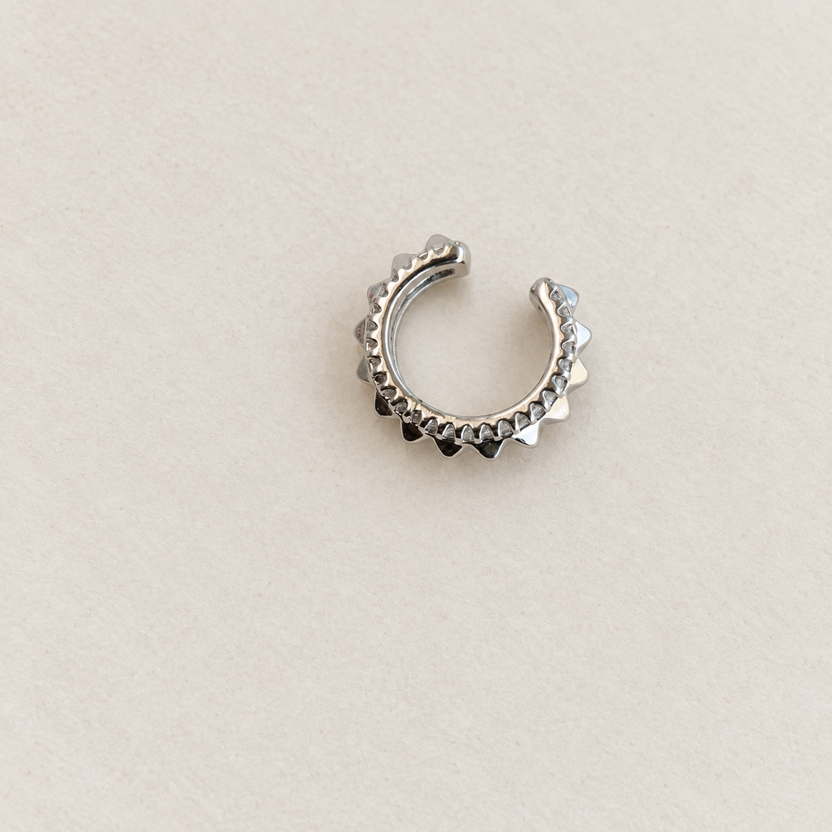Zircon Ring Ear Cuff in Gold or Silver, No Piercing, Single