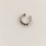 Zircon Ring Ear Cuff in Gold or Silver, No Piercing, Single
