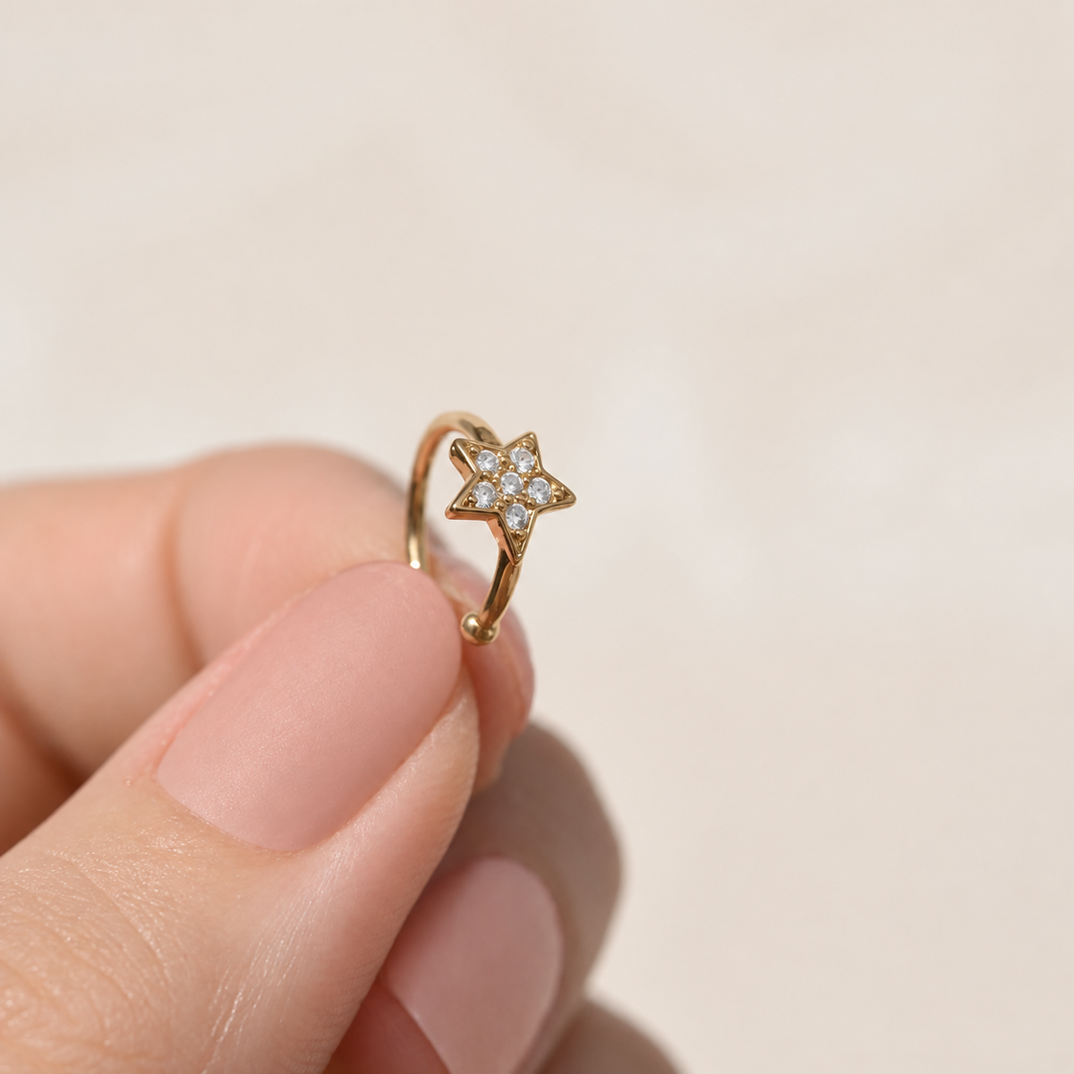 Mini Star Ear Cuff, Gold, Single