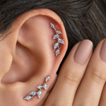 Branch Ear Cuff for Cartilage in Gold or Silver, Single