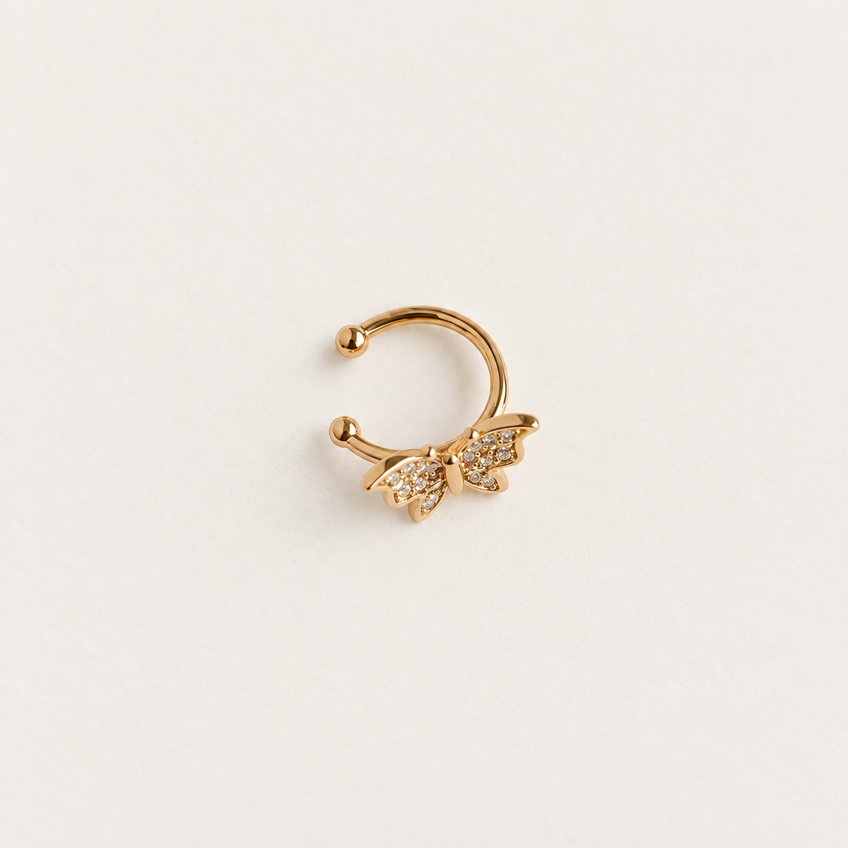 Butterfly Ear Cuff, Gold, Single