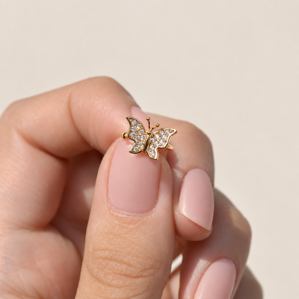 Butterfly Ear Cuff, Gold, Single