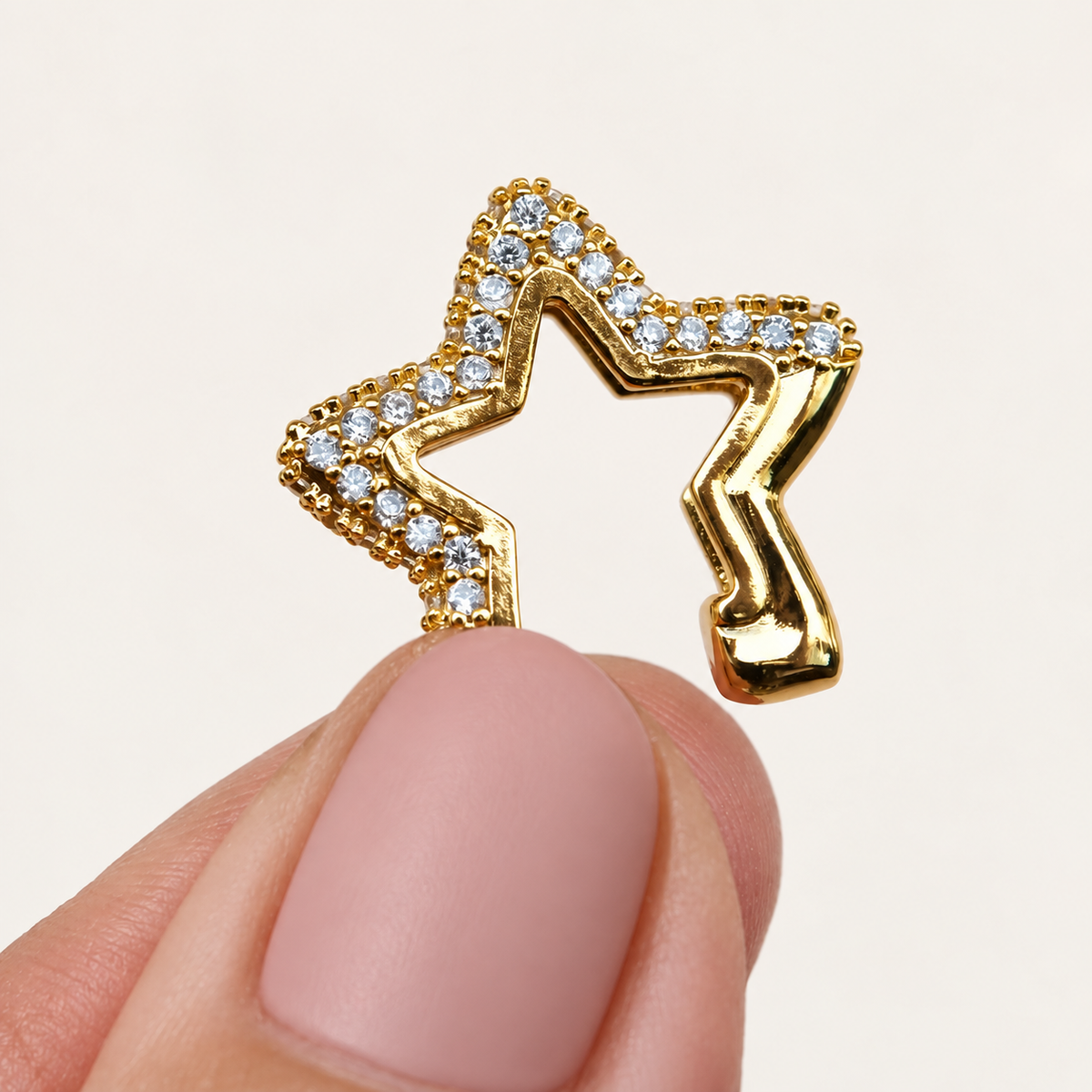 Zircon Star Ear Cuff, Gold, Single