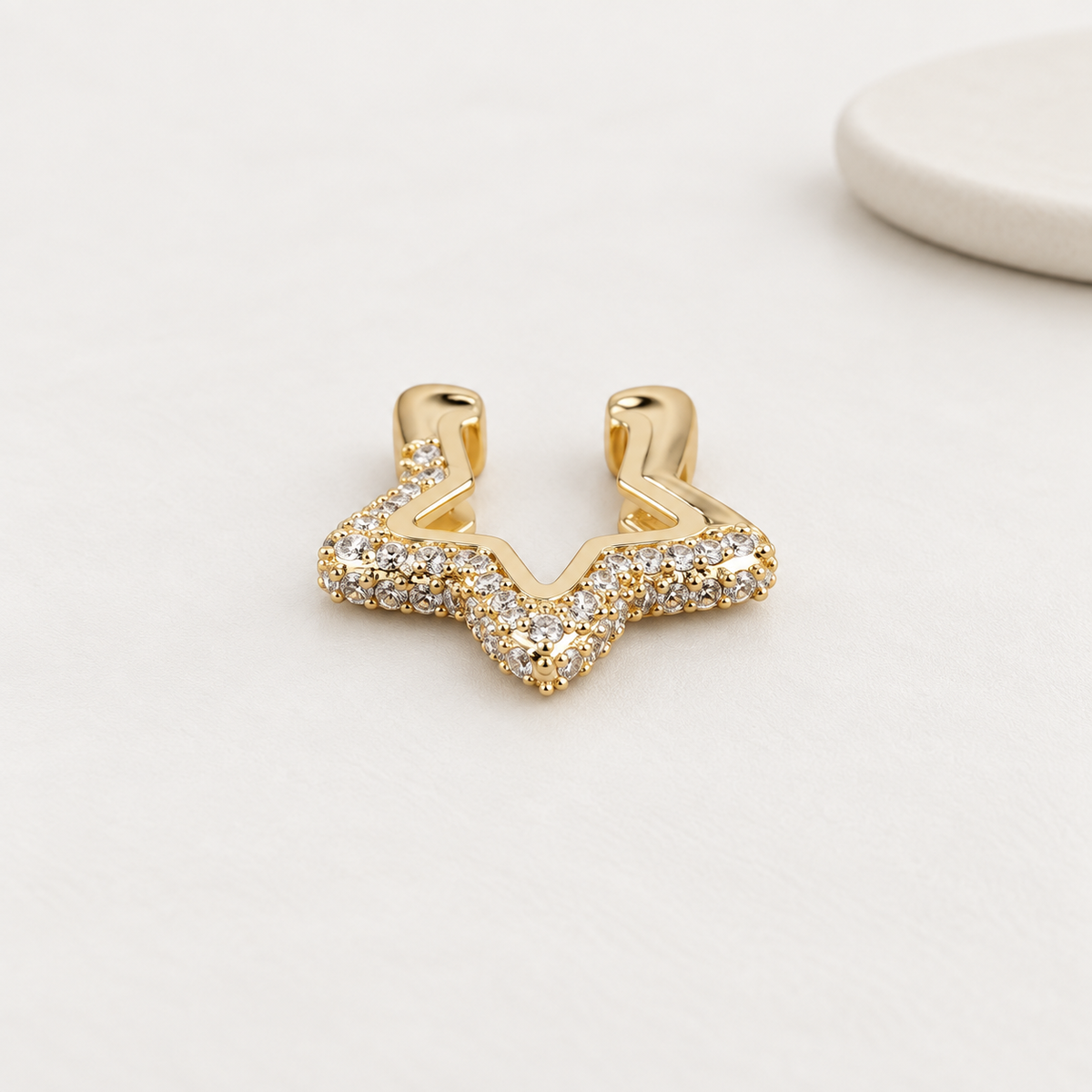 Zircon Star Ear Cuff, Gold, Single