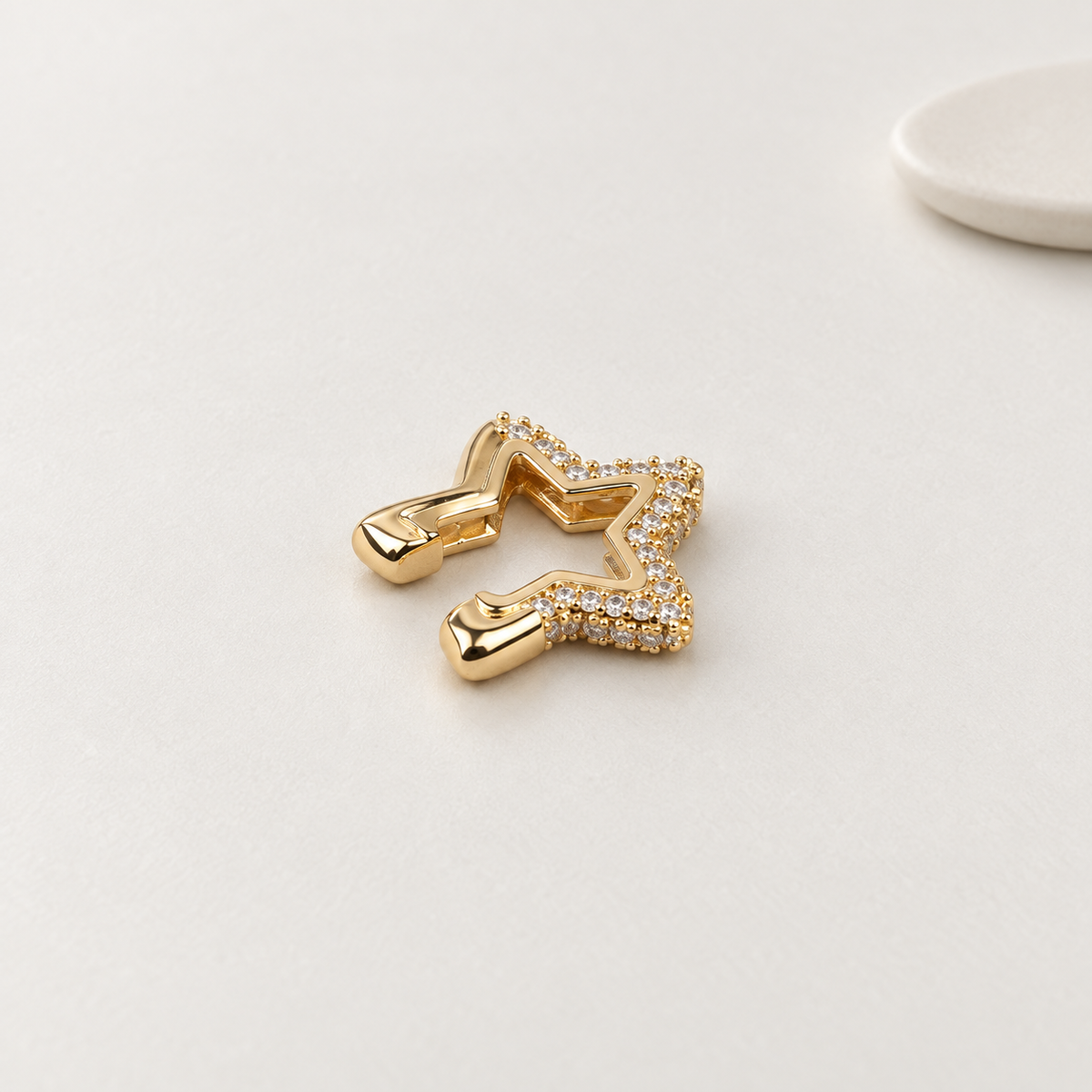 Zircon Star Ear Cuff, Gold, Single