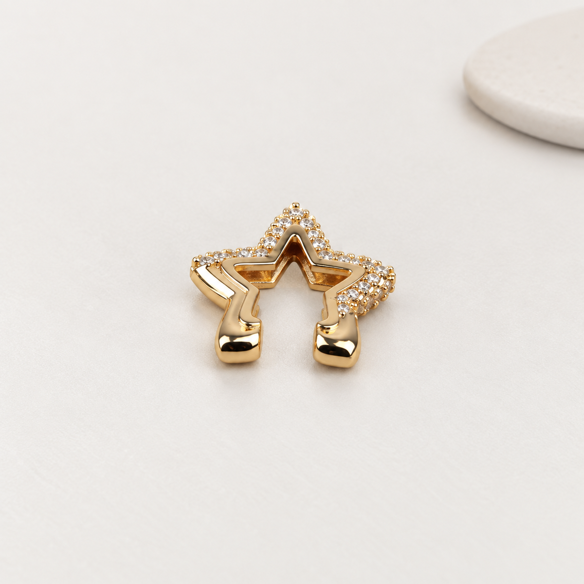 Zircon Star Ear Cuff, Gold, Single