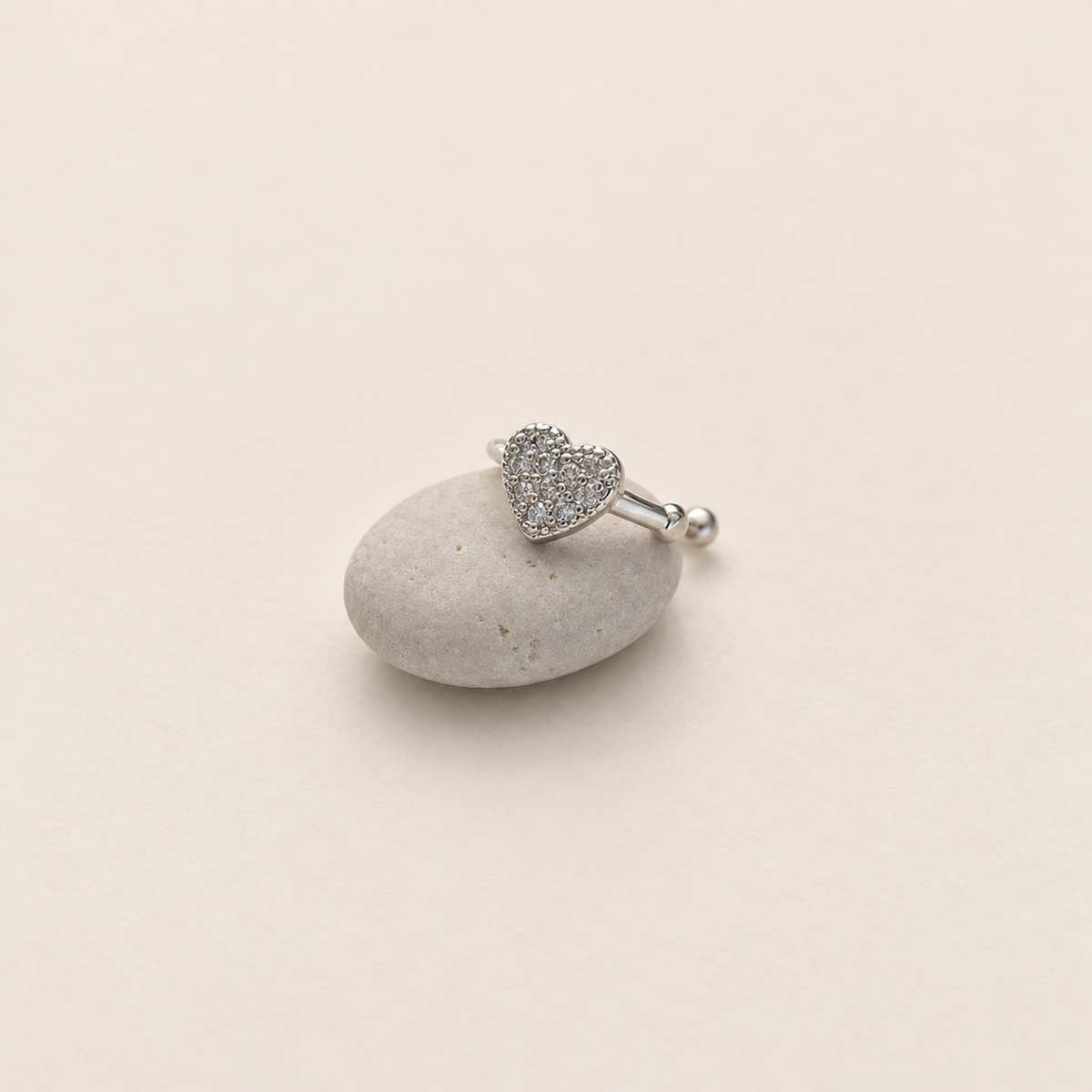 Heart Ear Cuff, Gold, Single