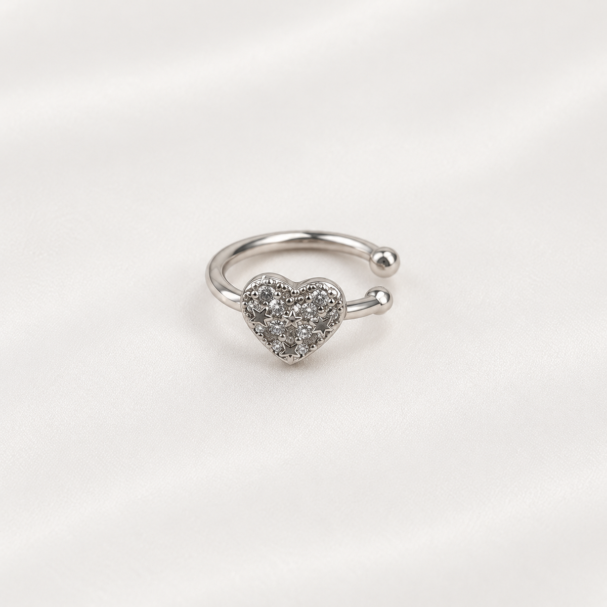 Heart Ear Cuff, Gold, Single