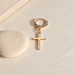 Gold cross dangle earring, product detail