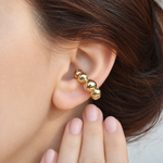 Ball Ear Cuff, Gold or Silver, Single