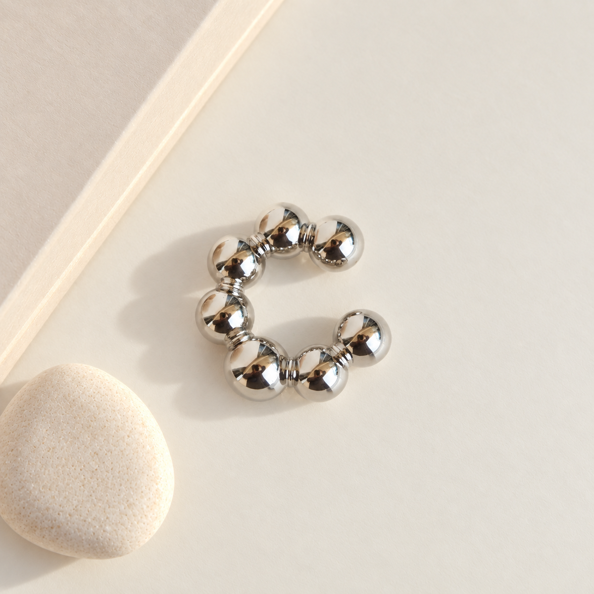 Ball Ear Cuff, Gold or Silver, Single