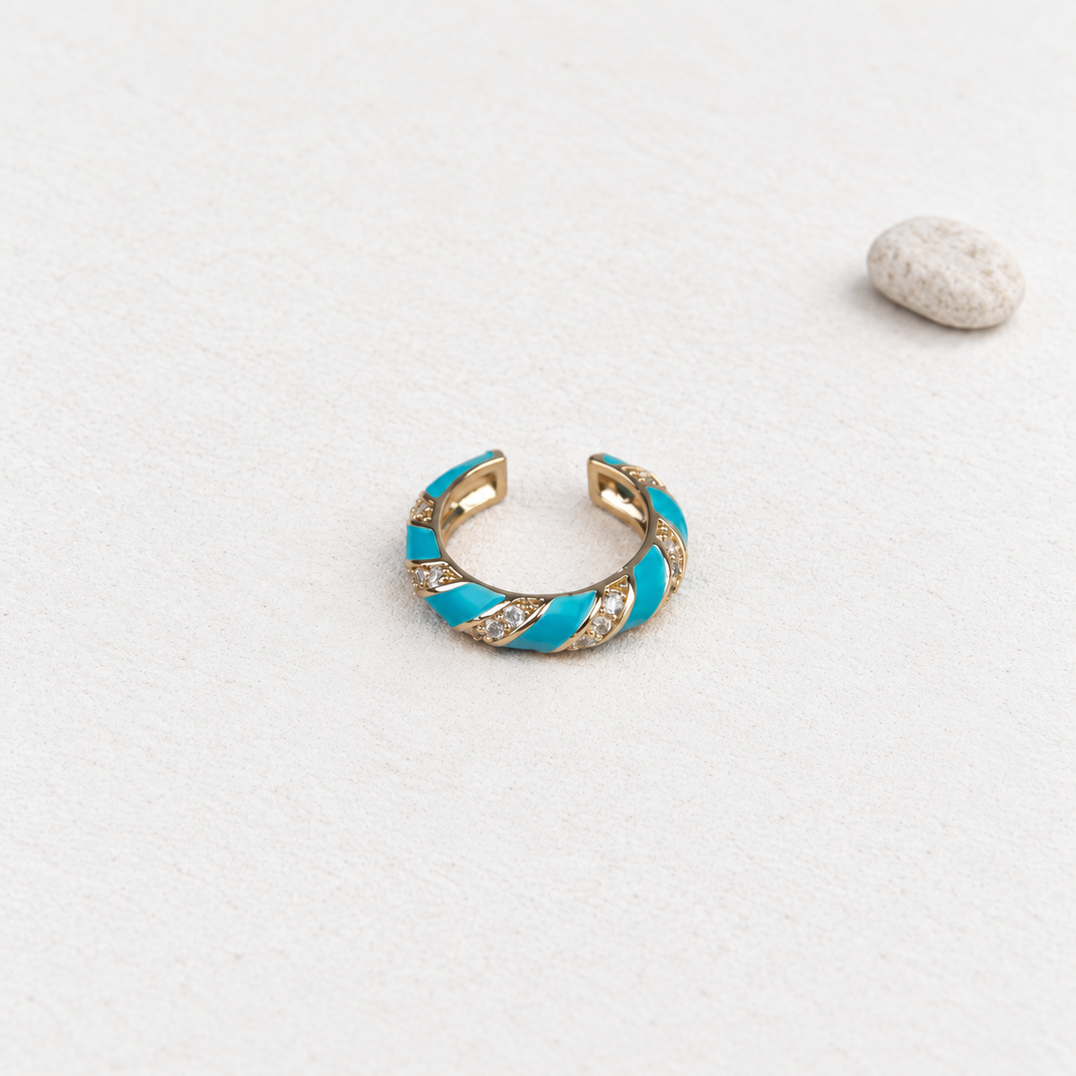 Blue enamel ear cuff - product detail