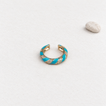 Blue enamel ear cuff - product detail