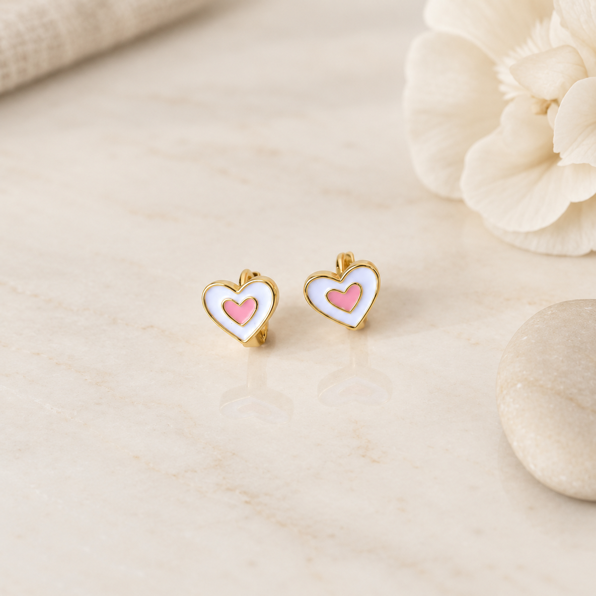 Heart Children's Stud Earrings, Pair