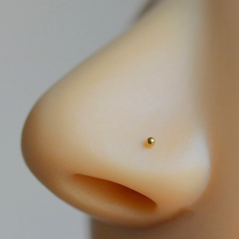 Ball Nose Stud in Black, Gold or Silver, Stainless Steel, Single