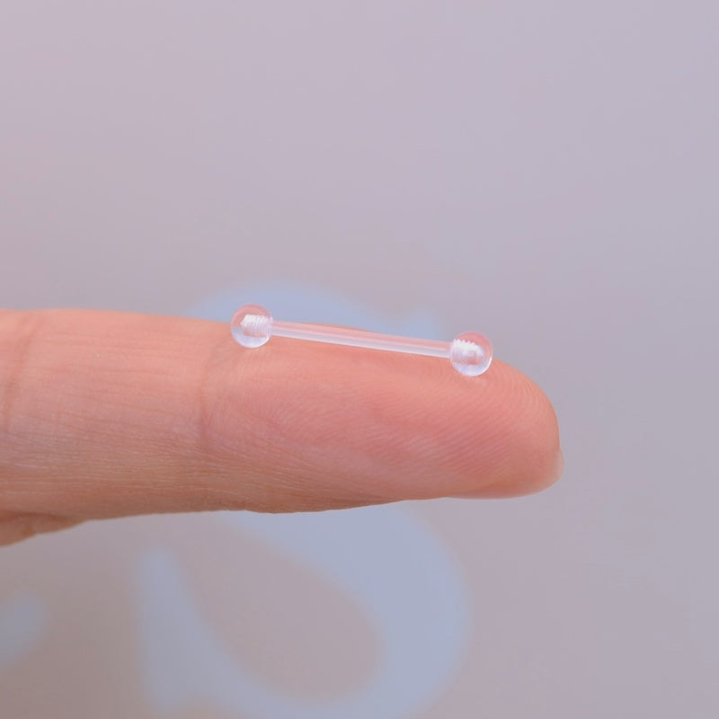 Bioflex Nipple Retainer, Flexible Clear Barbell, Single