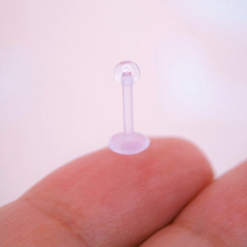 11mm Bioflex Flat Back Retainer, Flexible Clear Stud, Single