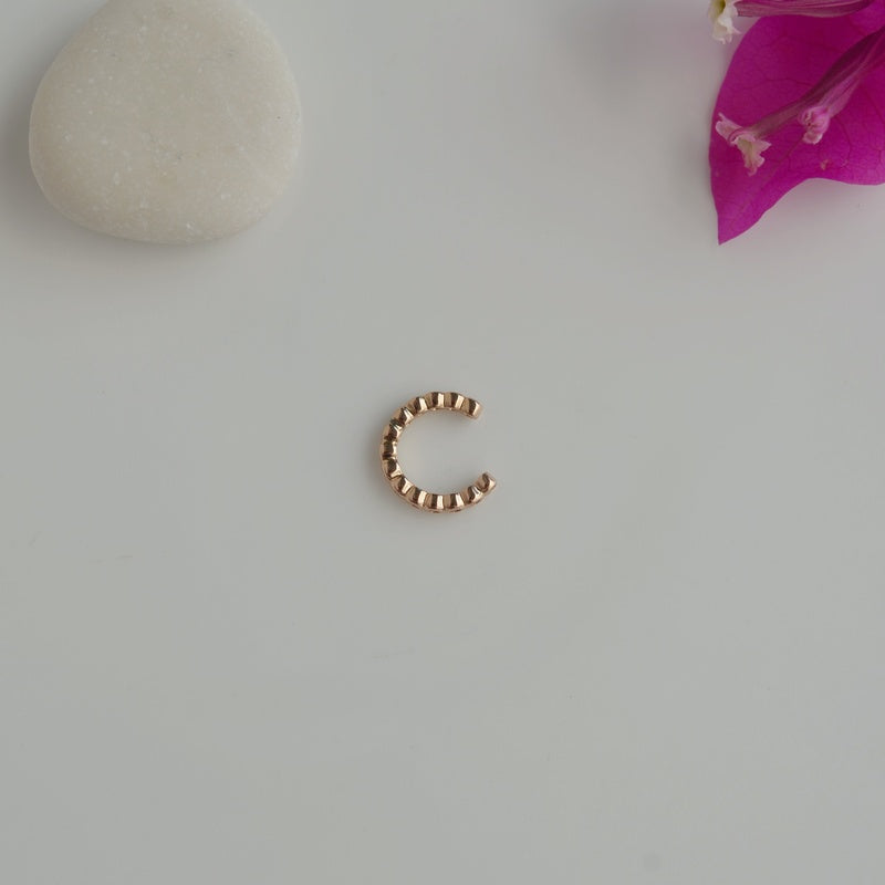 Mini Zircon Ear Cuff, Gold or Silver, Single