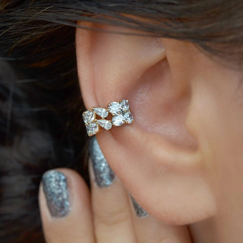 Princess Zircon Ear Cuff, No Piercing, Single