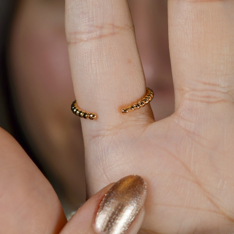 Gold Cross Adjustable Ring, Knuckle Stacking Ring, Single