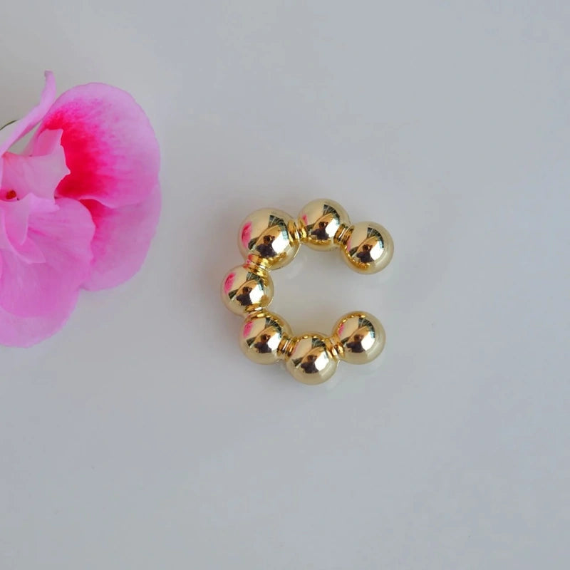 Ball Ear Cuff, Gold or Silver, Single