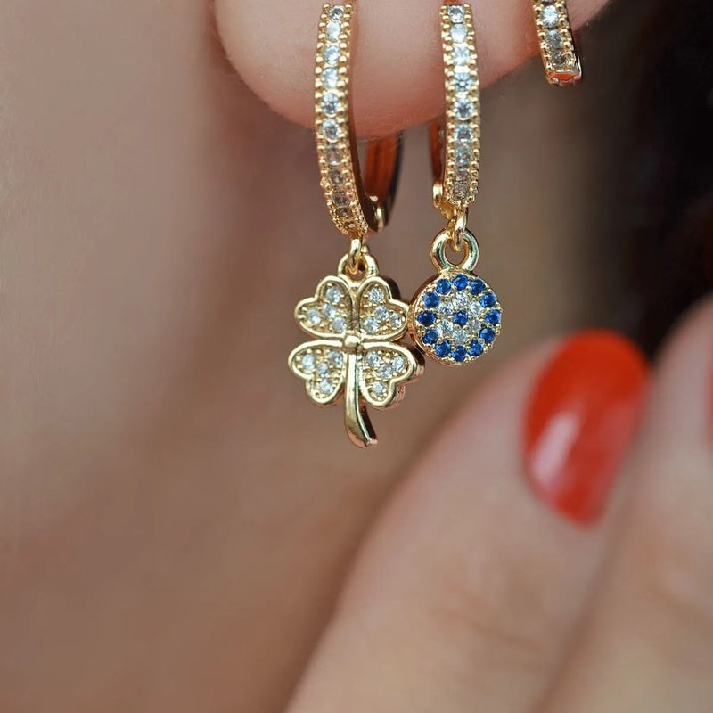 Gold Clover Earring Set of 3