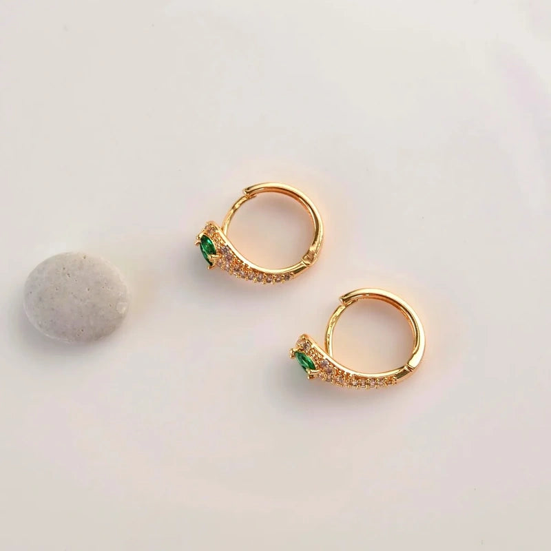 Snake Hoop Earrings, 12mm, Gold or Silver, Pair