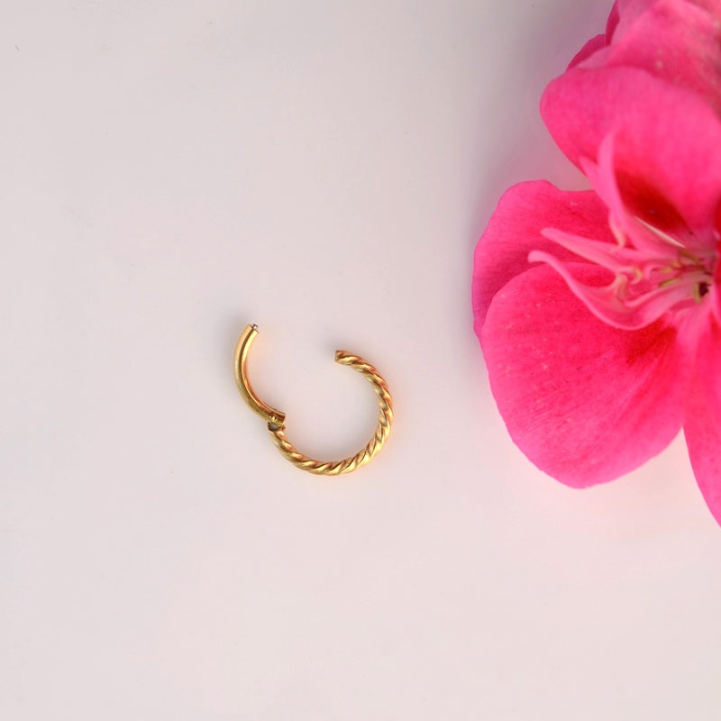 Gold or Silver Cartilage Hoop Earring for Helix & Tragus, Single