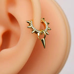 Gold or Silver Zircon Cartilage Earring for Helix & Tragus, Single