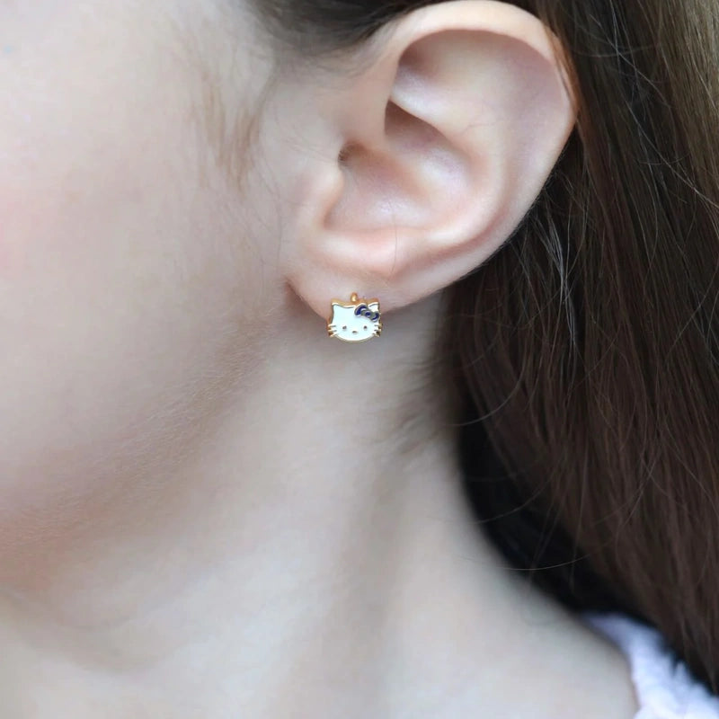 Cat Children's Stud Earrings, Pair