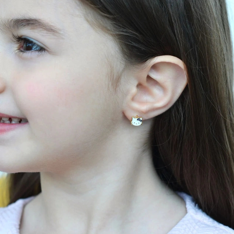 Cat Children's Stud Earrings, Pair