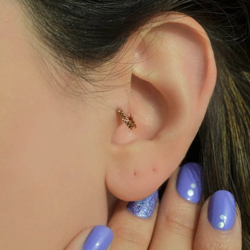 Laser Cut Hoop Ring, 18G, 6mm, Gold, Single
