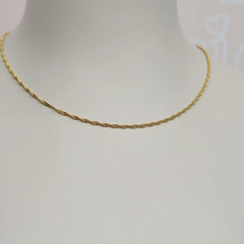 Gold Rotating Dainty Pendant Necklace, Stainless Steel, Single