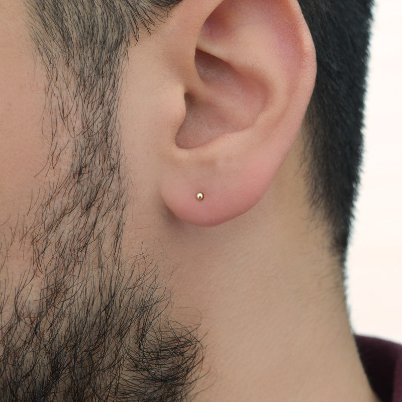 Dot Men's Huggie Hoop Earring, Stainless Steel, Single