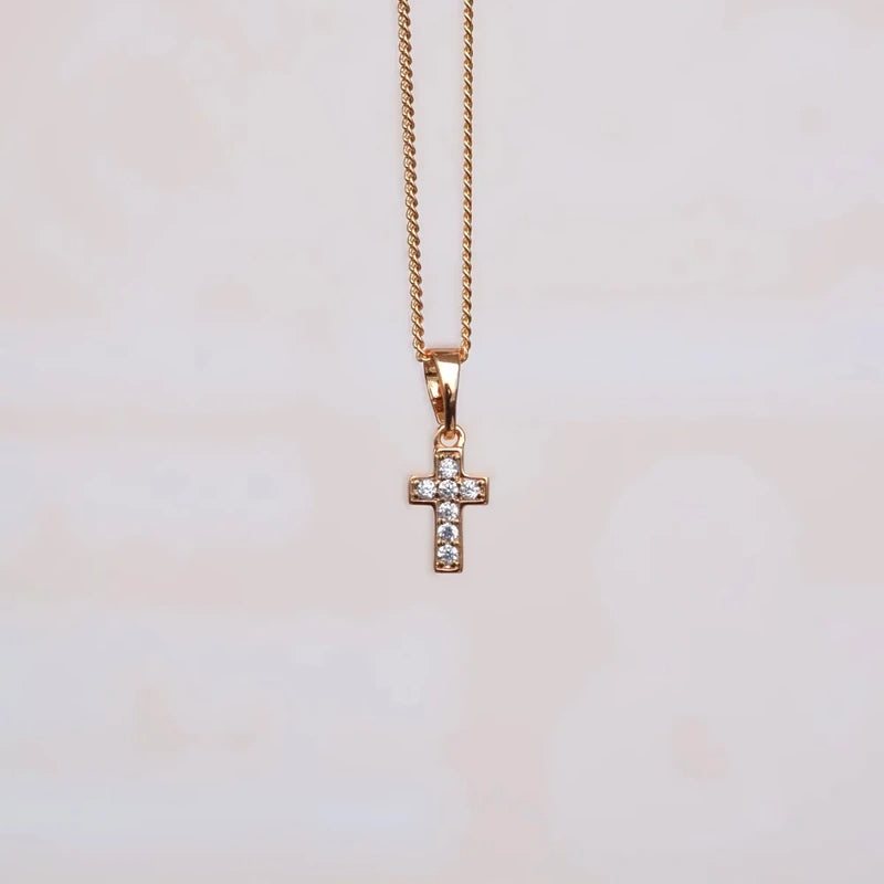Cross Pendant Necklace, Minimal Chain, Single