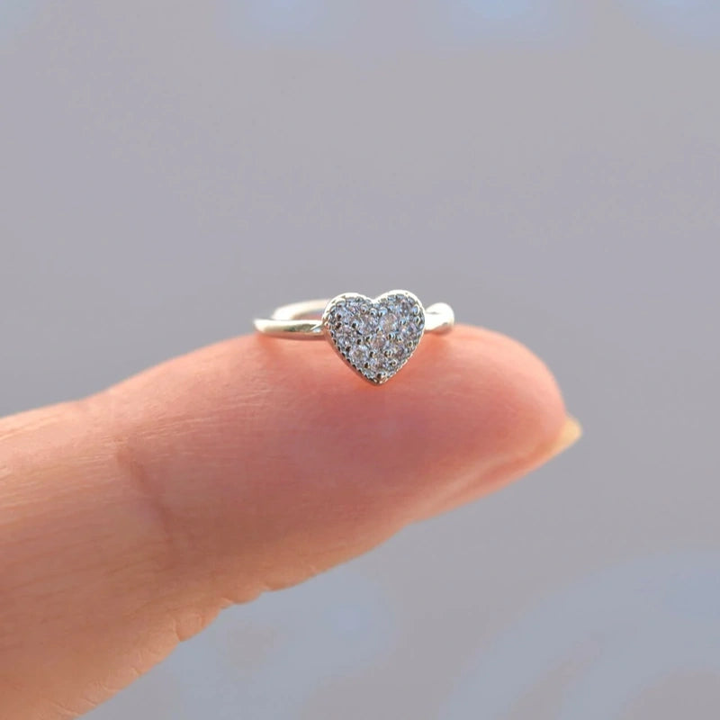 Heart Ear Cuff, Gold, Single