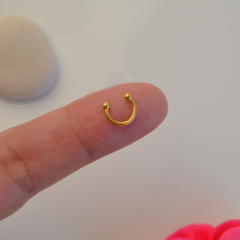 Mini Horseshoe Cartilage Earring in Black, Gold, Silver or Hologram, Single