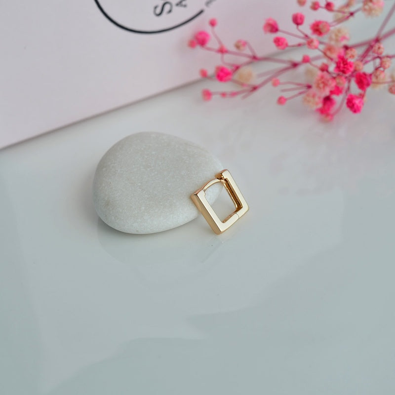 Square Hoop Ring, 7mm, Gold or Silver, Single