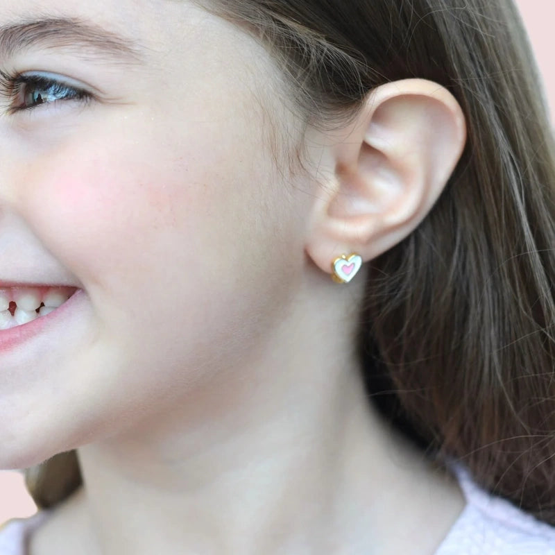 Heart Children's Stud Earrings, Pair