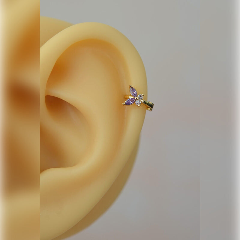 Blue, Pink; Purple, Butterfly Earring, Butterfly Jewelry,  Ring Piercing, Tragus Piercing, Cartilage Earrings  Helix Earrings  Gift For Her