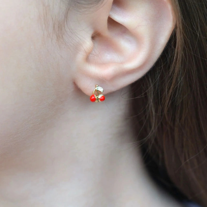 Cherry Children's Stud Earrings, Pair