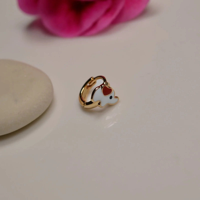 Red Heart Elephant Cartilage Earring for Helix & Tragus, Single