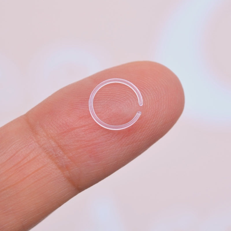 8mm Clear Bioflex Nose Ring Retainer, Flexible, Single