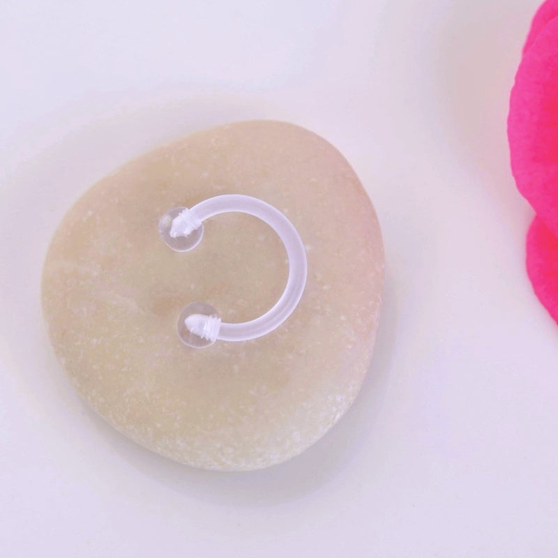 Horseshoe Bioflex Nose Retainer, Flexible Clear Piercing, Single